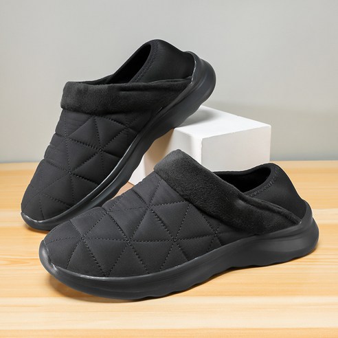 just so so 코튼 슬리퍼 남자 야외 패션 실내 따뜻한 플러시 면화 신발 두꺼운 유일한 두 플러시 슬리퍼 커플 홈 가을 겨울