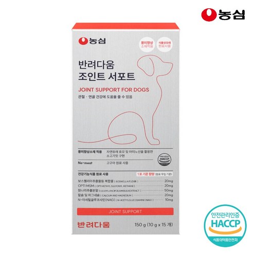 농심 반려다움 강아지 관절 영양제 반려견 슬개골 조인트 서포트 150g, 1개, 고구마, 뼈/관절강화