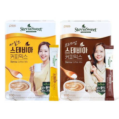 [본사직영] 스테비아 커피믹스 대용량 혼합 200T (마일드100T+프리미엄100T), 200개입, 1세트