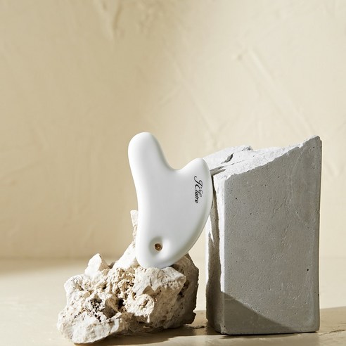 제이끌레르 세라믹 러블리하트 괄사 마사지 마사지기 + 파우치 아이보리, 1세트