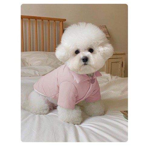 드루피 강아지 패딩 아우터 고양이 겨울옷, 핑크