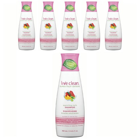 리브클린 슈퍼 프루트 워터 퀜칭 컬 샴푸 수분 & 진정, 6개, 350ml