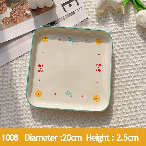 [XIG] 디너 플레이트 세라믹 조식 플레이트 디저트 볼 샐러드 스테이크 플레이트 주방 야외 피크닉 식기, 하나, 1008