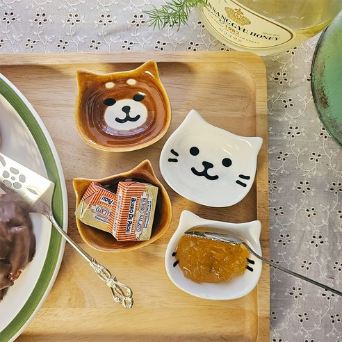고양이 애호가를 위한 다용도적이고 경제적인 도자기 종지 미니 소스볼