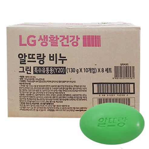 알뜨랑 세면비누 그린, 130g, 80개입