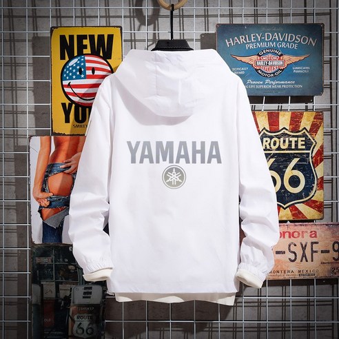 형광 오토바이 초경량 바람막이 혼다 야마하 가와사키 스즈키 바람막이 자켓, A.검은색 Yamaha 525