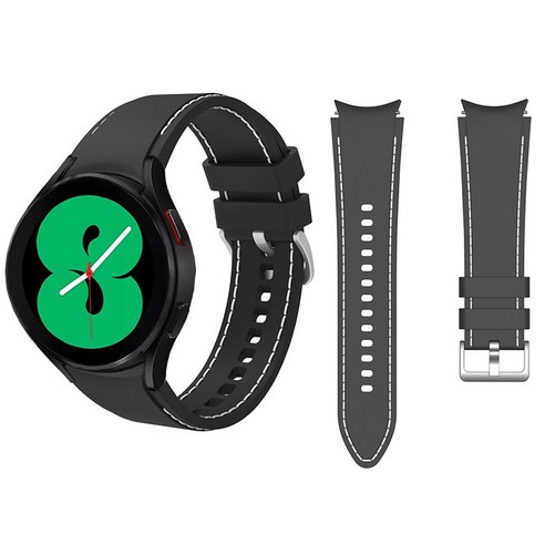 삼성 갤럭시 시계 4 실리콘 스포츠 팔찌 밴드, Black-and-white, Galaxy watch 4 44mm
