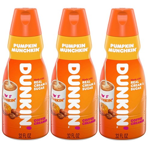 Dunkin Pumpkin Munchkin Coffee Creamer 던킨 펌프킨 호박맛 커피 크리머 946ml 3팩