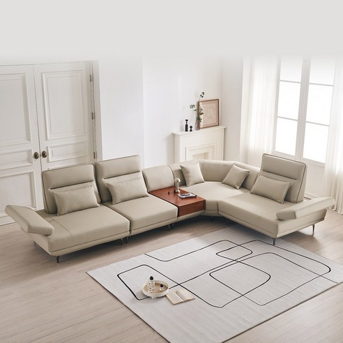 일마레 노드 5인용 홈바 코너형 스윙 가죽 소파: 휴식과 스타일을 담은 공간의 예술 스윙가죽소파