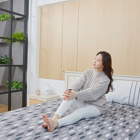 한일의료기 탄소 전기요 헥사곤그레이 / 전자파없는 캠핑 차박 전기매트, 더블