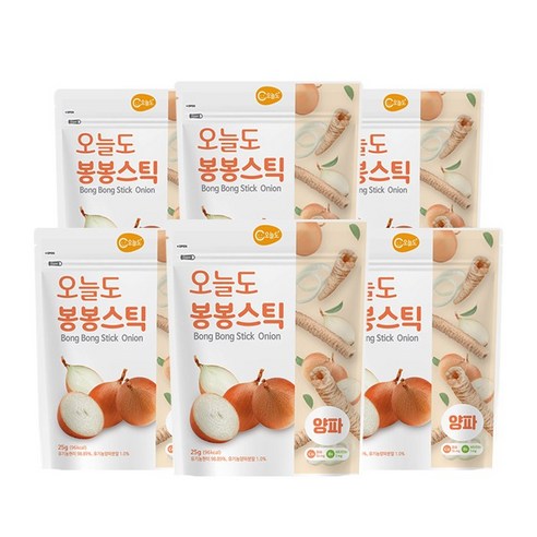오늘도 아기과자 NEW봉봉스틱, 양파, 25g, 6개
