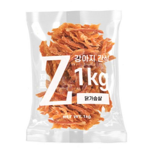 제트 강아지 대용량 닭가슴살 수제간식 1kg 
강아지 간식