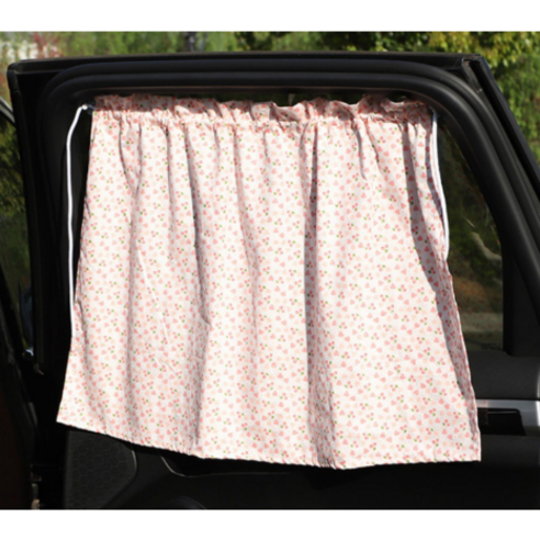 가온아리 커튼형 차량용 햇빛가리개 2개 세트, 커피도트 2P 세트