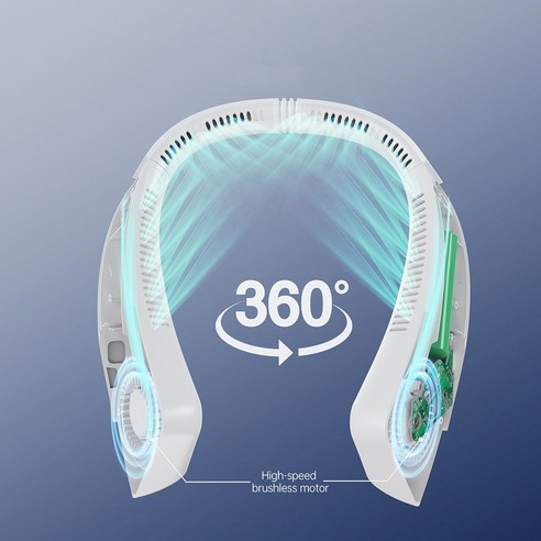 최신형 넥밴드선풍기 목선풍기 1+1 저소음 무소음, 화이트