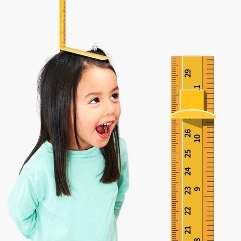 모두스마일 키재기 아기 어린이키 키재기자, 노랑210cm, 1개