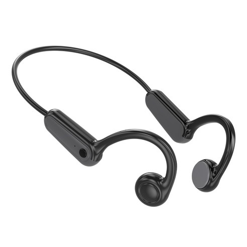 CCAGU 골전도 블루투스 이어폰 넥밴드 IPX5방수 블루투스5.3 13시간 사용지원 오픈형 스포츠형 무선 이어폰, 블랙