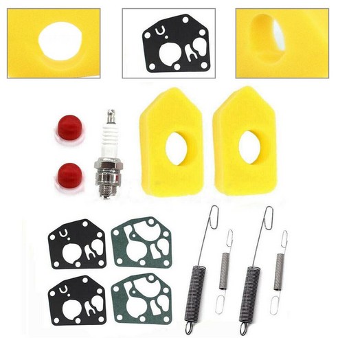 전동 원예 공구 부품 세트 정원 잔디 깎기 예초기 점화 플매트 카펫 매트 러그가 있는 에어 필터 프라이머 벌브 스프링 다이어프램 개스킷 스프린트 및 클래식 시리즈 엔진용 깎는 기계, 없음, 1개