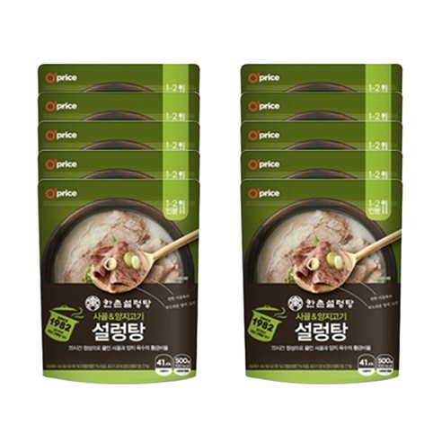 오프라이스 한촌설렁탕 정통설렁탕 사골&양지고기 설렁탕, 500g, 10개
