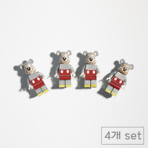 84x84 인테리어 레고 현관문 냉장고자석 마그네틱, 곰돌이미키4p