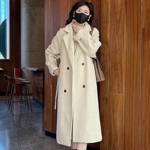 발리걸 하이엔드 전체 패딩 안감 모직 롱 코트