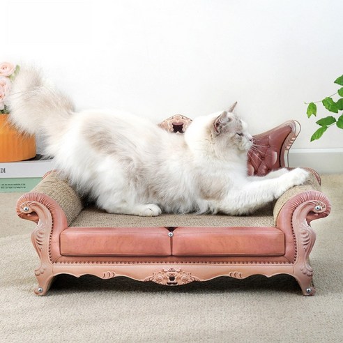 큐러스펫 고양이 쇼파 스크래쳐 평판형 스크래처, 핑크(S)