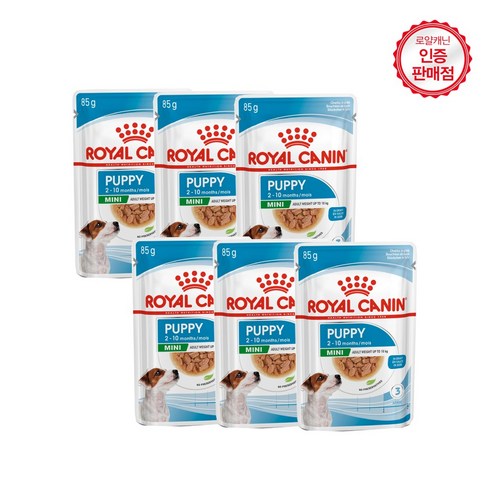 로얄캐닌 강아지 습식사료 미니 퍼피 파우치, 6개, 85g