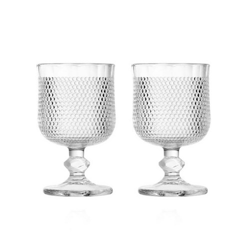 멜비유 미니고블렛 감성술잔 185ml, 도트, 2개