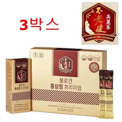 대동고려삼 불로건 홍삼정 프리미엄 홍삼스틱 10ml x 30포(한달분) 진세노사이드20mg 고함량제품, 300ml, 3박스