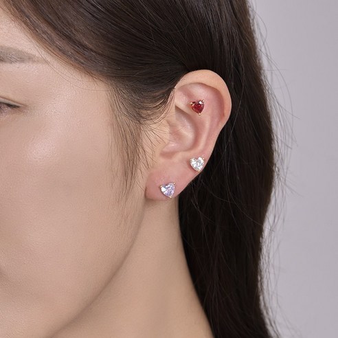 14K 도금 미니 하트 피어싱