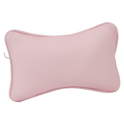 Deoxygene 흡입 컵이있는 3D 메쉬 스파 욕조 머리 받침 베개 목 뒤 욕실 용 미끄럼 방지 쿠션 (핑크), 1개