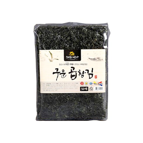 국내산 곱창김 2번 구워 더 바삭한 식감, 해초명가 구운 곱창김 50매 입, 1개 즉석김 국내산 곱창김 2번 구워 더 바삭한 식감, 해초명가 구운 곱창김 50매 입, 1개 즉석김