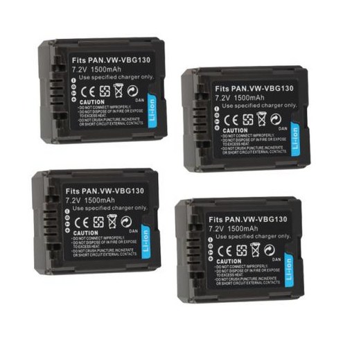 파나소닉용 카메라 배터리 VW VBG130 SDR-H20 HDC-SD1 W28 1500mah, 06 4Battery