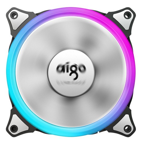 Xzante Aigo 3X 옥타브 공간 C3 컴퓨터 데스크탑 케이스 12CM Eclipse 라디에이터 RGB 다채로운 색상 변경 팬 및 컨트롤러, 하얀