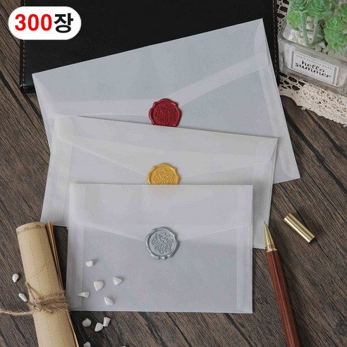 고급 반투명 트레싱지 청첩장 초대장 봉투, 300장