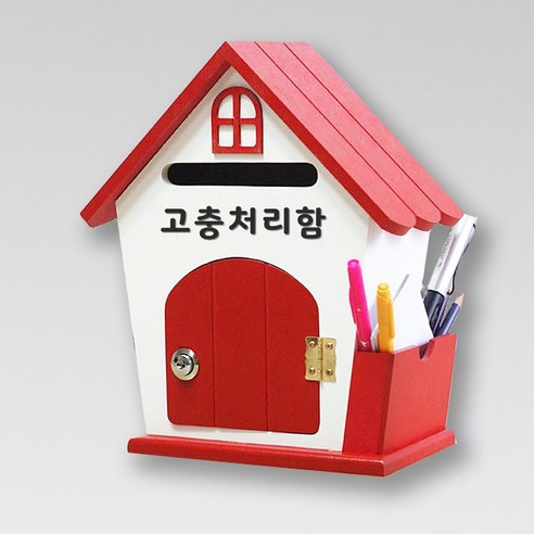 원진엘앤비 우드하우스 메모꽂이함 레드, 소통함, 1개