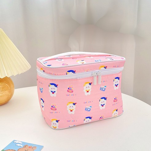 [코스릴]화장품 파우치 만화 휴대용 대용량 휴대용 저장 가방, 재단 샤오 마오