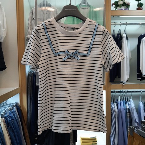 레노마키즈(주니어) 여름@@신상##부드럽고##후레아 소매라서 시원한 티셔츠))))))))))))))))여아 ST 후레아 소매티셔츠