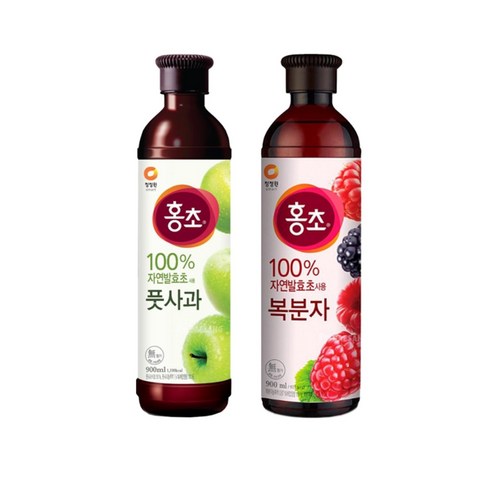 청정원 홍초 900ml 풋사과 1개 + 복분자 1개