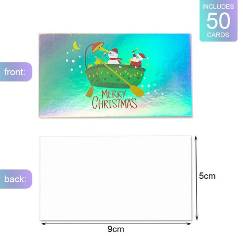 브랜드없음 50 조각 크리스마스 인사말 카드 종이 조각 수제 창조적 인 축복 메시지 카드