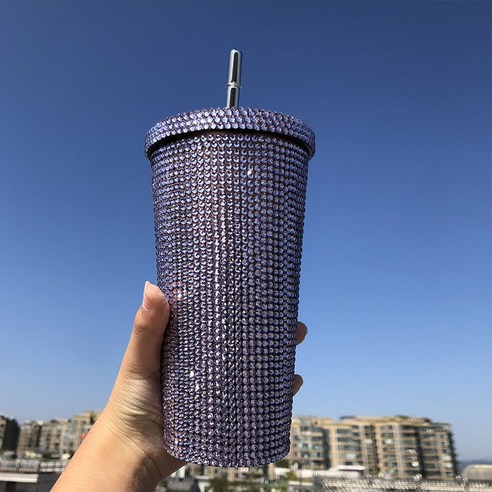 ZZJJC 아이디어 보온병 아이디어 텀블러 아웃도어 보온병, 연한 자색, 500ml
