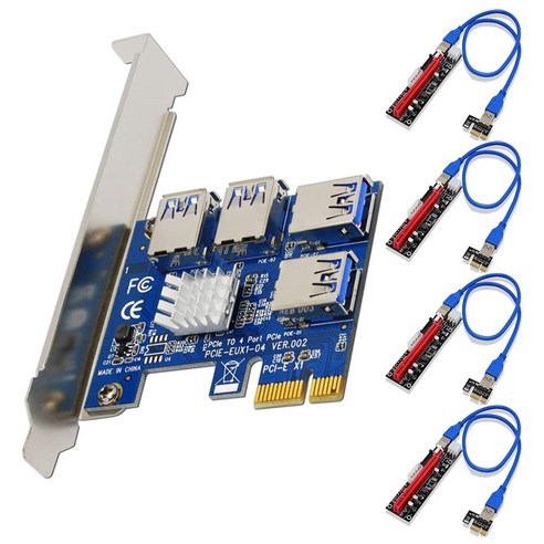 PCI-E 라이저 USB 광부 마이닝 장비 USB 3 PCI 카드 PCIe Risers 1X ~ 16X 그래픽 카드 확장 케이블 PCI USB 3.0 카드, 보여진 바와 같이, 하나