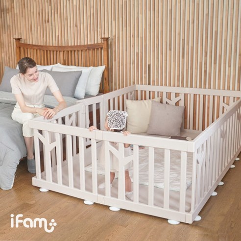 [아이팜] 버치 베이비룸 10P 세트 유아 안전가드 아기 울타리, 색상선택:2.올버치베이지