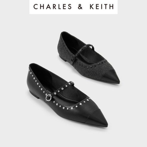 찰스앤키스메리제인 추천상품 CHARLES&KEITH 찰스앤키스 스터드 포인트 토 메리제인 슈즈