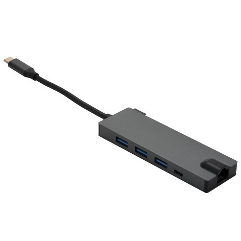 Retemporel 8-in-1 USB C 허브 멀티포트 어댑터(3 USB2.0 PD3.0 고속 충전 SD/TF HDMI 호환 RJ45 1000M 도킹 스테이션 포함), 1개, 회색
