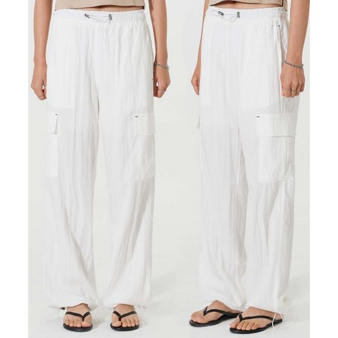 DEAR ME 스트링 밴딩 포켓 팬츠 [화이트] String banding pocket pants [White]