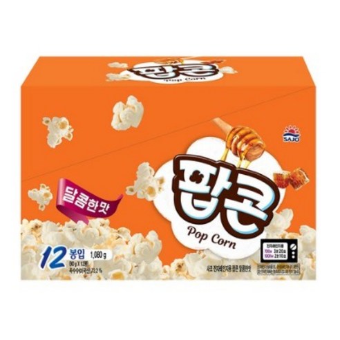 사조 전자레인지용 팝콘 달콤한맛, 90g, 24봉