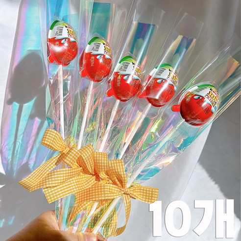 DIY 킨더조이 한송이 꽃다발 포장세트, 10개, 옐로우