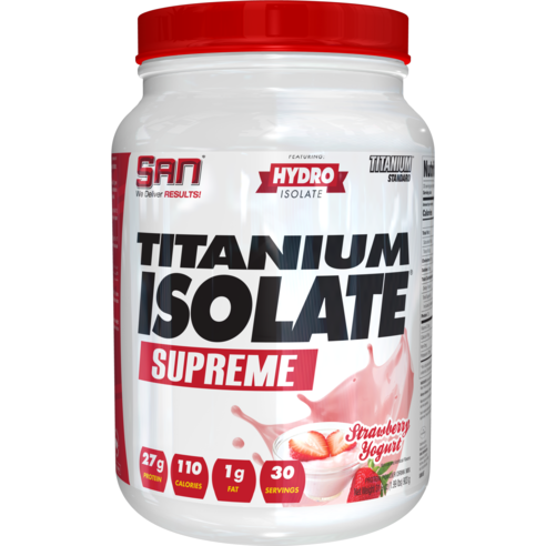 산 티타늄 아이솔레이트 수프림 스트로베리 요거트 맛, 1개, 907.2g