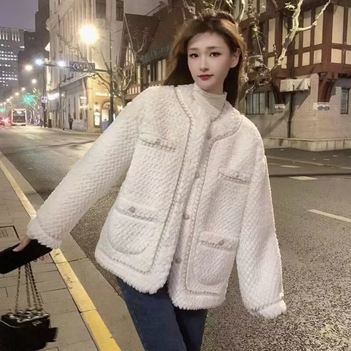 ANYOU 겨울 캐주얼 여성 뽀글이 코트, 할인가격으로 구매 가능