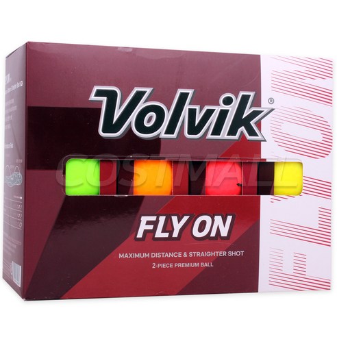 VOLVIK 볼빅 플라이온 칼라 골프공 2피스 24개 무광 골프용품 코스트코, 혼합색상, 24개입, 1개